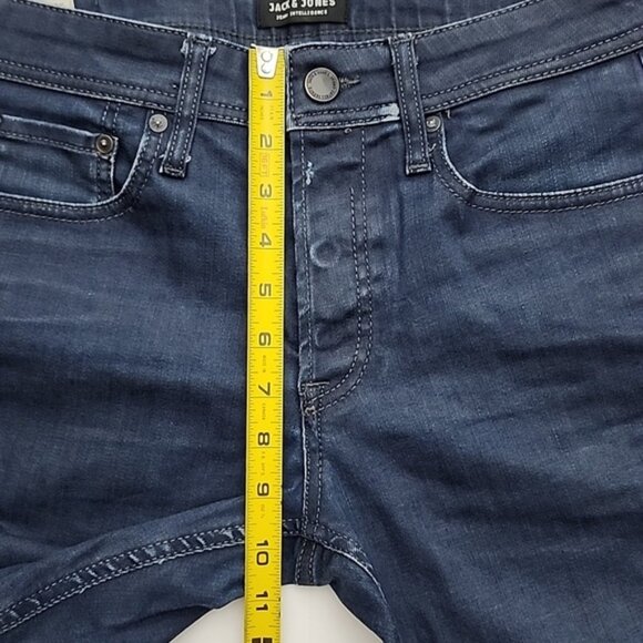 Jack And Jones Regular Fit Clark Jeans Intelligence Dark Blue Denim Size 30 - Picture 16 of 16